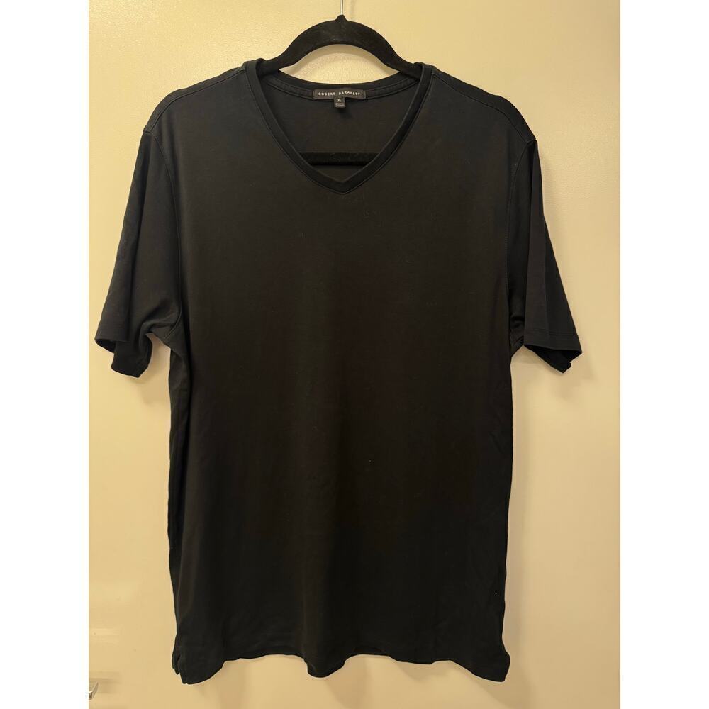 Robert Barakett Men’s Size XL Black V-Neck Short Sleeve Casual Tee